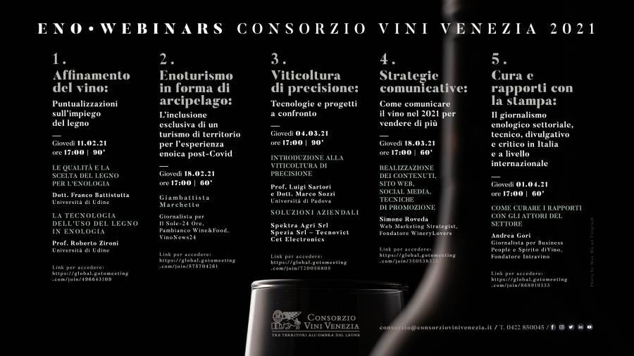 Arrivano gli EnoWebinars, seminari digitali del Consorzio Vini Venezia