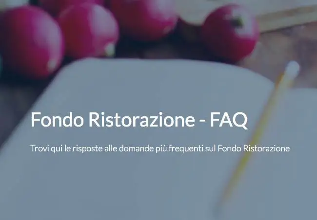 Fondo Ristorazione, sul Portale le Faq per i chiarimenti