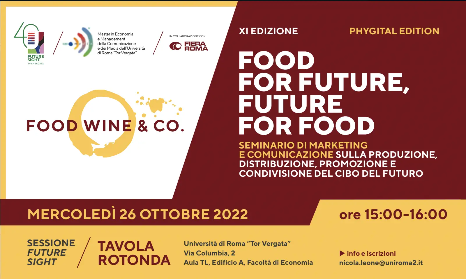 Food, Wine & Co - Food for Future, Future for Food